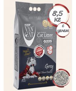 Van Cat Элитный комкующийся наполнитель с Активированным углем, без пыли, бентонит, пакет (Grey Elite+, Activated Carbon) 8,8 кг