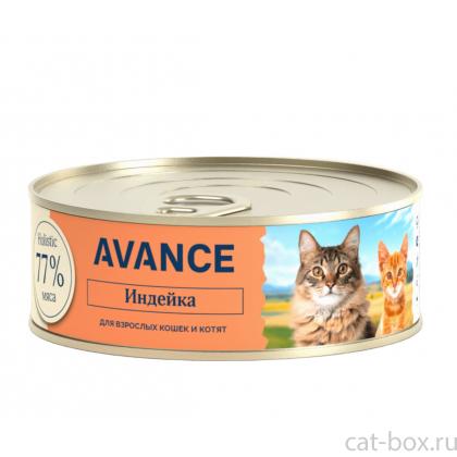 Корм консервированный полнорационный для котят и кошек с индейкой, 0.1кг-0