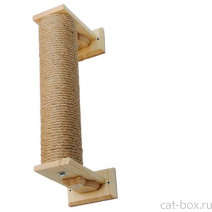 Когтеточка столбик настенный Натуральное дерево для кошек 50см-0