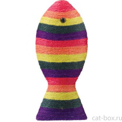 Когтеточка "Рыбка цветная", 17*40 см, сизаль-0