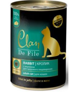 Clan De File консервы для кошек, кролик в желе