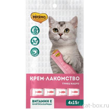 Крем-лакомство для кошек с тунцом Кацуо (Tuna Katsuo Plain) 4шт*15г-0
