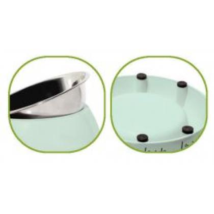 Миска металлическая двойная на пластиковой подставке "Город", 2*0,22л-1