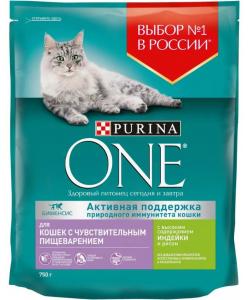 Сухой корм с индейкой и рисом для кошек с чувствительным пищеварением
