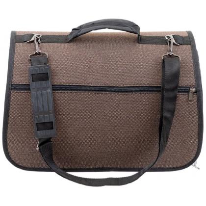 Сумка-переноска жёсткая серия ПРОМЕНАД с карманом коричневая-3