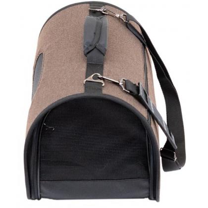 Сумка-переноска жёсткая серия ПРОМЕНАД с карманом коричневая-1