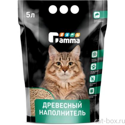 Древесный наполнитель, мелкие гранулы, Gamma 5л-0