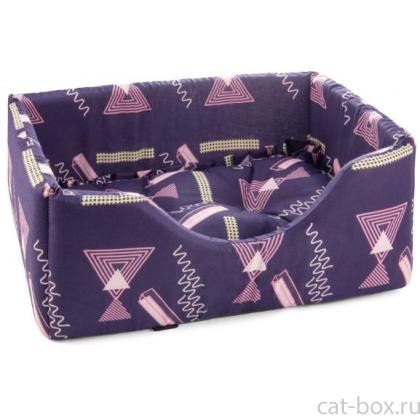 Лежанка прямоугольная с бортом "Анабель", съемная подушка, бязь-0