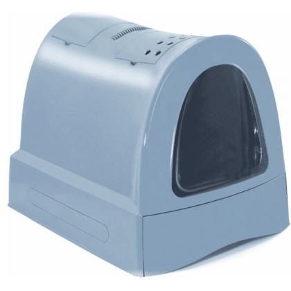 Туалет для кошек закрытый ZUMA, пепельно-синий, 40*56*42,5 см-4