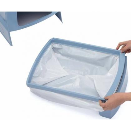 Туалет для кошек закрытый ZUMA, пепельно-синий, 40*56*42,5 см-2