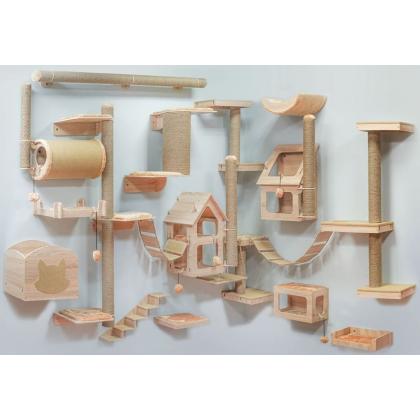 Настенная когтеточка "Паркур-ДУБ Сонома", 10*20*h173см, джут-1