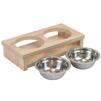 Кормушка для животных, двойная ламинат ДУБ сонома-1