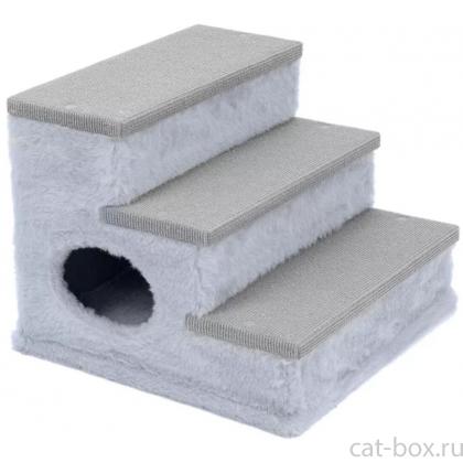 Домик-лестница "Ступени-1" 39*38.5*h32см, серый-0