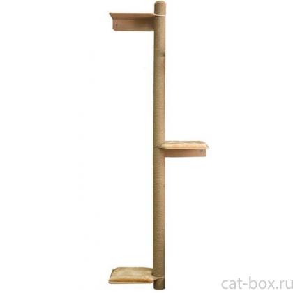 Настенная когтеточка "Паркур-ДУБ Сонома" с 3-мя полками, 87*31*h173см, джут-0