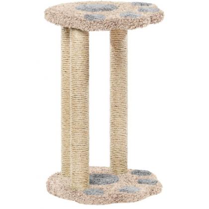 Когтеточка для кошек ковролиновая «Лапа с 3 столбиками» 44*44*70 см, сизаль-1