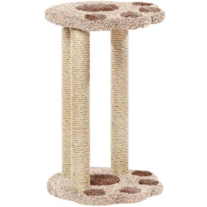 Когтеточка для кошек ковролиновая «Лапа с 3 столбиками» 44*44*70 см, сизаль-2