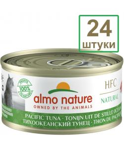 Набор 24 штуки по 70 г Консервы для Кошек с Тихоокеанским Тунцом (HFC - Natural - Pacific Tuna) 1.68кг