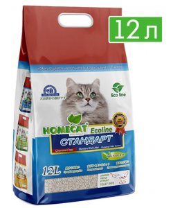 Комкующийся наполнитель Стандарт "Эколайн" без запаха, 12 л, 5.6кг