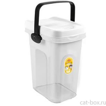 Прозрачный контейнер для корма, белый, 7л, 23*19*31см-0