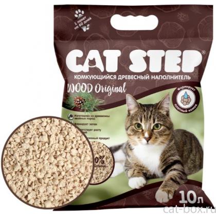Наполнитель комкующийся растительный древесный Wood Original, 10л-0