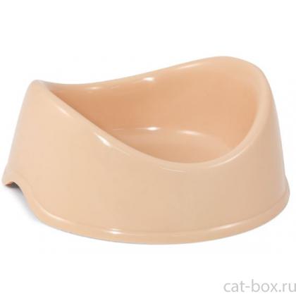 Миска пластиковая "Бисквит", бежевая, 0,25л-0