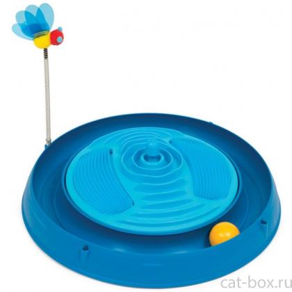 Catit Круглый массажный центр с мячиком и игрушкой-пчелкой, 37,6*36*4,4см, голубой (H430019)-0