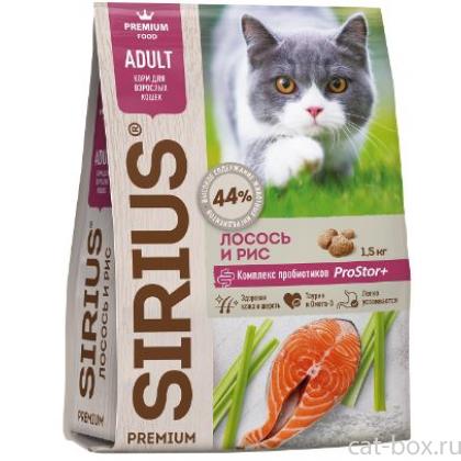 Premium сухой корм для кошек лосось и рис-0