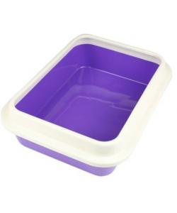 Туалет для кошек глубокий с бортиком фиолетовый, 37*27*9,5см