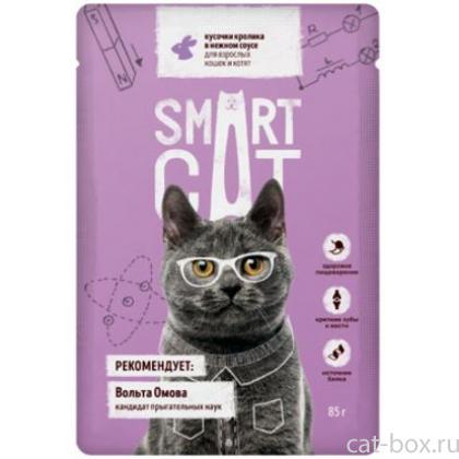 Паучи для взрослых кошек и котят кусочки кролика в нежном соусе-0