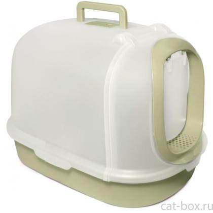 Туалет для кошек закрытый "Гигант" с совком, оливковый, 60*42*42см, серия HYGIENE-0