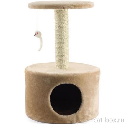 Домик-когтеточка для кошек, сизаль (TM05), 38*38*61 см-0