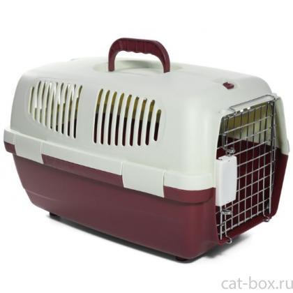 Переноска для животных FS01 с металлической дверцей S, 48*29*28см, бургунди-0