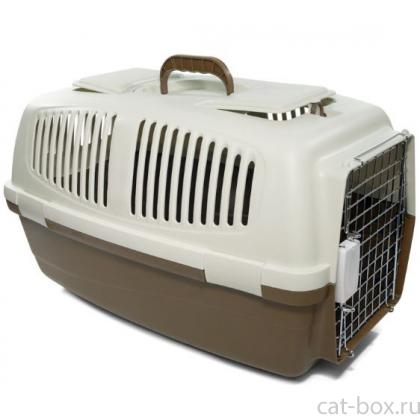 Переноска для животных FS02 с металлической дверцей M, 56*36,5*33см, капучино-0