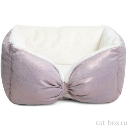 Лежанка прямоугольная для животных "Сияние" S, 48*38*20см, розовая-0