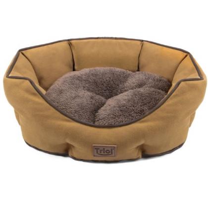 Лежанка овальная "Осенняя классика" S, коричневая, 45*40*16см-1