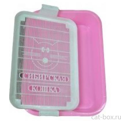 Туалет Премиум для кошек с сеткой и высокими ножками 37*27*9,5см-0