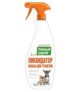 Умный спрей Ликвидатор запаха для туалета кошек и собак декоративных пород