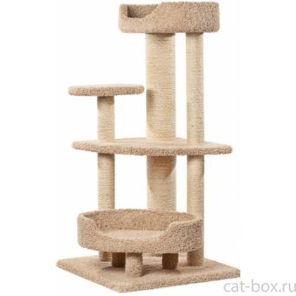 Комплекс когтеточка ковролиновый для кошек "Сяпочка"  77*77*150 см, сизаль-0