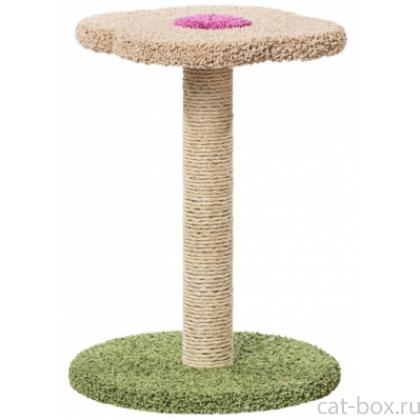 Когтеточка для кошек ковролиновая «Цветочек» 52*71 см, сизаль-0