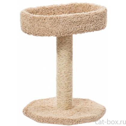 Когтеточка для кошек ковролиновая «Овальная лежанка» 47*47*63 см, сизаль-0