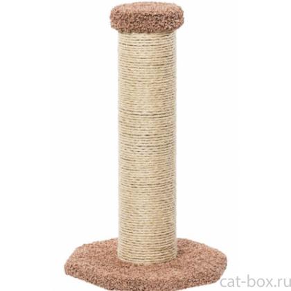Когтеточка для кошек ковролиновая «Столбик мощный» 47*47*78 см, сизаль-0