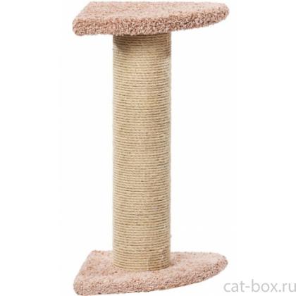 Когтеточка для кошек ковролиновая «Угловой зонтик мощный» 43*43*80 см, сизаль-0
