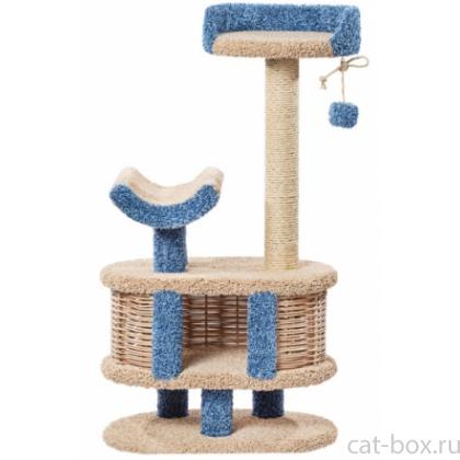 Домик когтеточка для кошек ковролиновый «Йорик» 67*42*123 см, сизаль-0