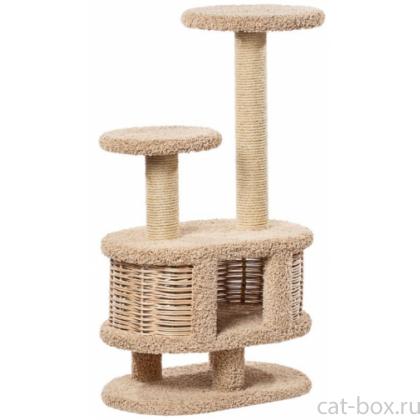 Домик когтеточка для кошек ковролиновый «Моник» 67*42*116 см, сизаль-0