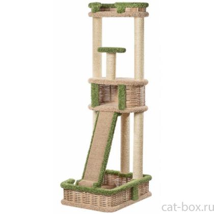 Когтеточка комплекс ковролиновый для кошек "Пик" 62*82*197 см, сизаль-0