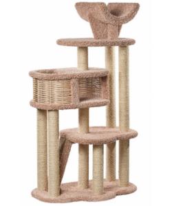 Когтеточка комплекс ковролиновый для кошек "Петуля" 100*62*180 см, сизаль
