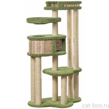 Когтеточка комплекс ковролиновый для кошек "Басик плюс" 100*60*170 см, сизаль-0