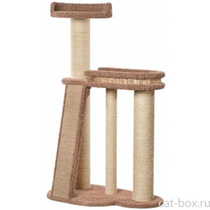 Когтеточка комплекс ковролиновый для кошек "Пух" 102*62*187 см, сизаль-0