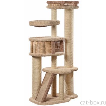 Когтеточка комплекс ковролиновый для кошек "Иннусик" 100*60*180 см, сизаль-0