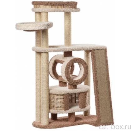 Комплекс когтеточка ковролиновый для кошек "Азеча" 102*65*170 см, сизаль-0